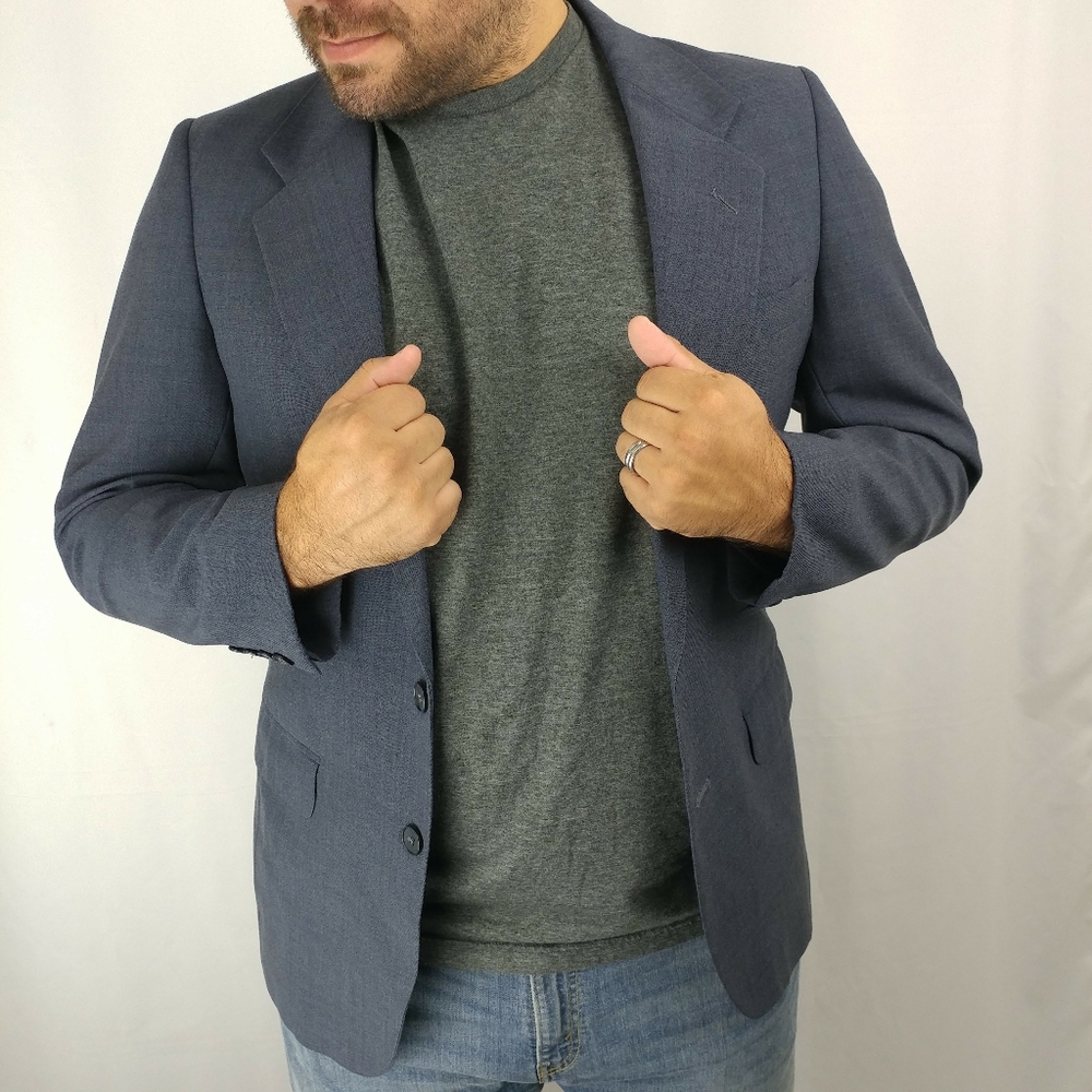 Farah Clothing Co. Blue Gray Blazer